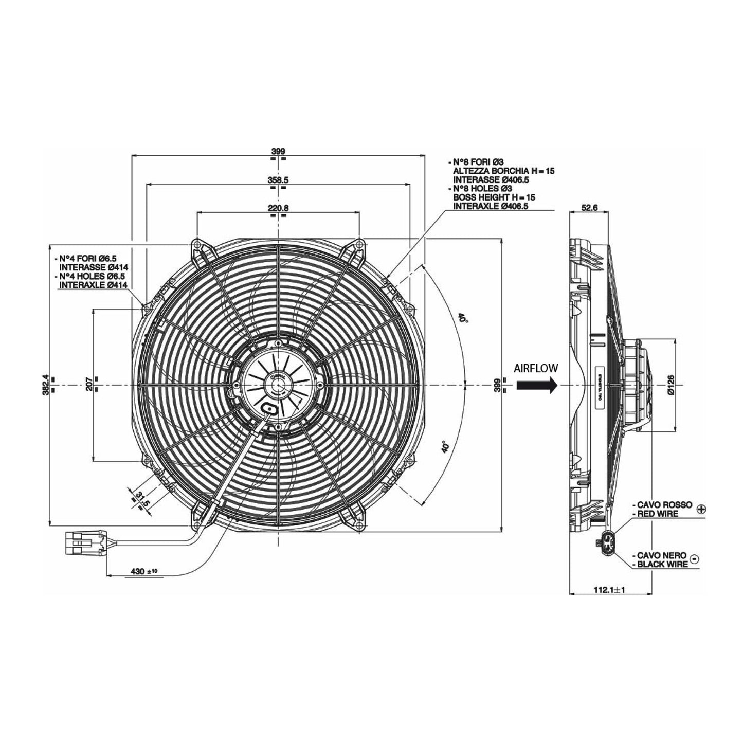 Spal Lüfter 12V, 385 MM, saugend | VA33-AP91/LL-65A