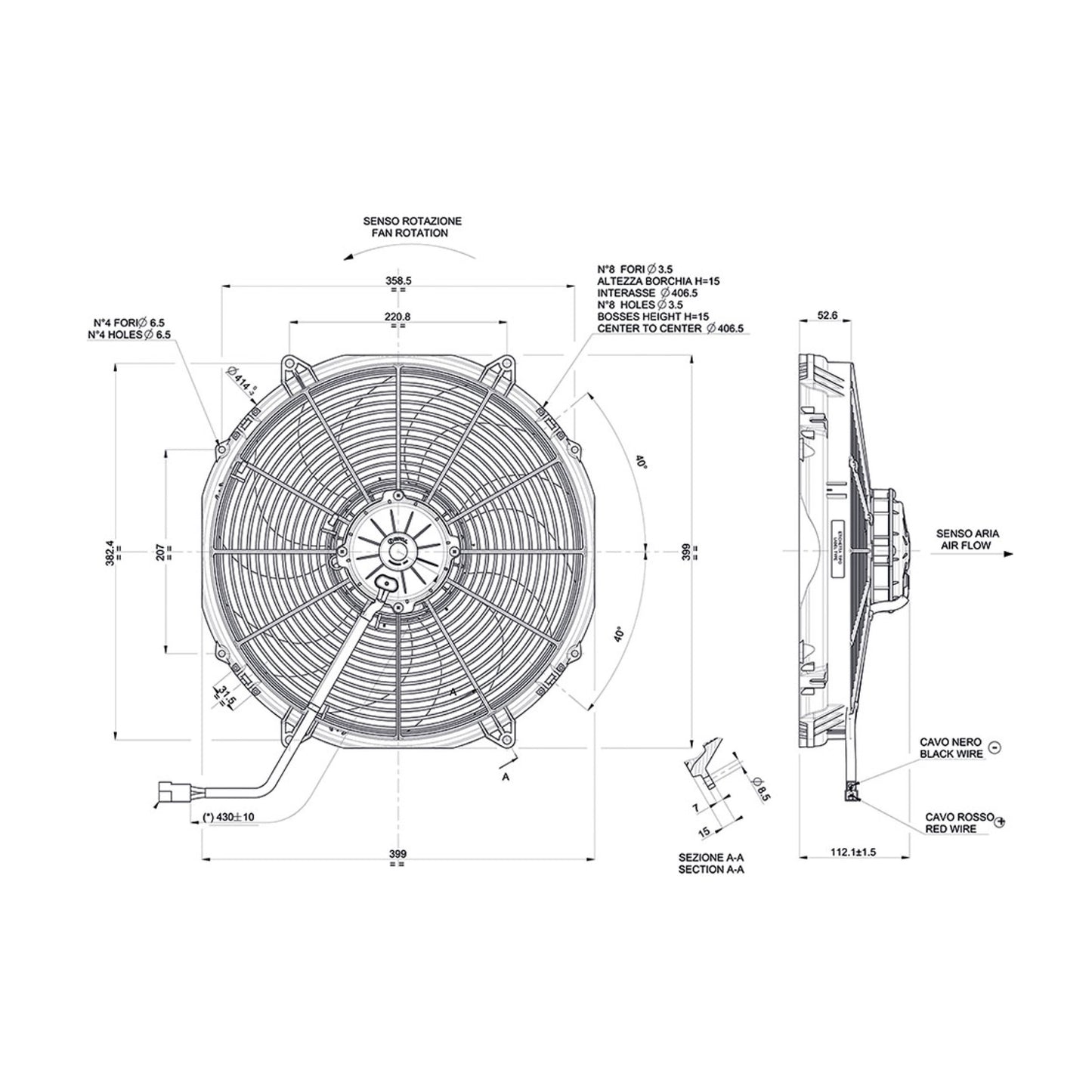 Spal Lüfter 12V, 385 MM, saugend | VA33-AP93/LL-65A
