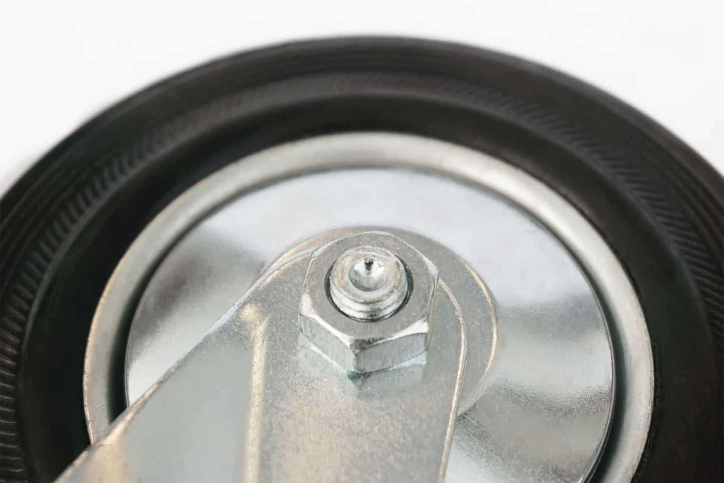Ø 100 mm | Zestaw kołowy obrotowy bez hamulca: metal guma, płyta mocująca, łożysko wałeczkowe, nośność 50 kg | 4001-100 - śruba